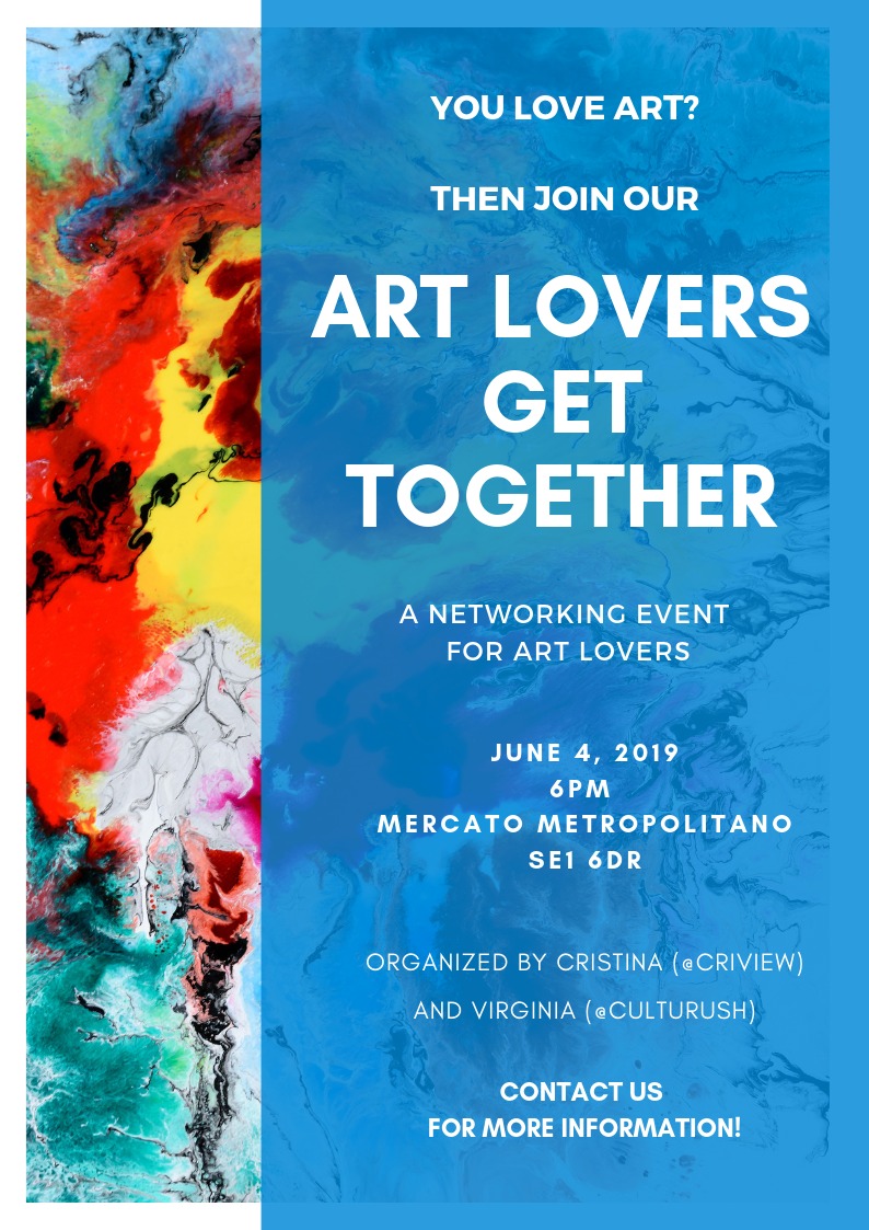 Art Lovers Get Together colourful poster