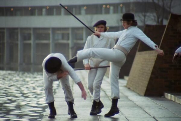 Stanley Kubrick, A Clockwork Orange Scene from Stanley Kubrick's A Clockwork Orange where Alex throws his droogs into Southmere lake