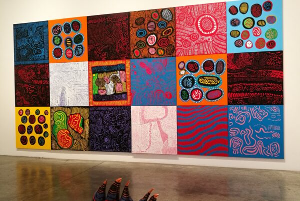 colourful paintings and sculptures by Yayoi Kusama